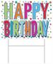 Plastic Happy Birthday Yard Sign