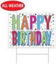 Plastic Happy Birthday Yard Sign