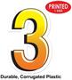 Plastic "3" Yard Sign