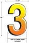 Plastic "3" Yard Sign
