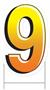Plastic "9" Yard Sign