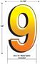 Plastic "9" Yard Sign