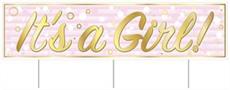 Plastic Jumbo It's A Girl! Yard Sign
