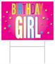 Plastic Birthday Girl Yard Sign