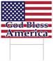 Plastic God Bless America Yard Sign