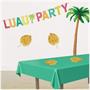Fabric Gold Palm Leaves