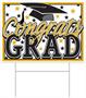 Plastic Congrats Grad Yard Sign