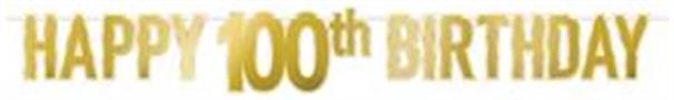 Foil Happy "100th" Birthday Streamer