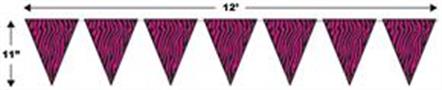 Zebra Print Pennant Banner