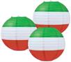 Red, White & Green Paper Lanterns