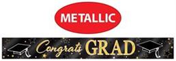 Metallic Congrats Grad Banner