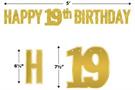 Foil Happy "19th" Birthday Streamer