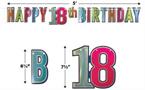 Foil Happy "18th" Birthday Streamer