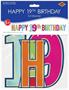 Foil Happy "19th" Birthday Streamer