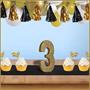 3-D Glittered "3" Centerpiece