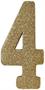 3-D Glittered "4" Centerpiece
