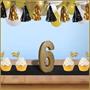 3-D Glittered "6" Centerpiece