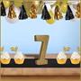3-D Glittered "7" Centerpiece