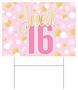 Plastic Sweet 16 Yard Sign