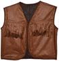 Faux Brown Leather Cowboy Vest w/Fringe