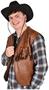 Faux Brown Leather Cowboy Vest w/Fringe