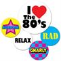 80's Party Buttons