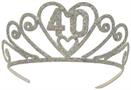 Glittered Metal "40" Tiara