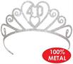 Glittered Metal "40" Tiara