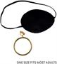 Pirate Eye Patch w/Plastic Earring