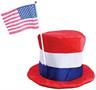 Plush Patriotic Top Hat w/American Flag
