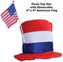 Plush Patriotic Top Hat w/American Flag