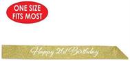 Happy "21st" Birthday Glittered Sash