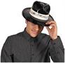 Black Plastic Fedora w/Music Band