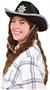 Black Felt Cowgirl Hat w/Gemstones