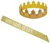 Birthday Queen's Crown & Gltrd Sash Set