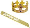 Birthday King's Crown & Gltrd Sash Set