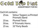 Gold Top Hat Asst for 50