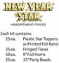 Gold New Year Star Asst for 50