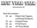 Silver New Year Star Asst for 50