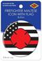 Firefighter Maltese Icon w/Flag Button