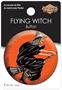 Vintage Halloween Flying Witch Button