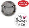 My Heart Belongs To My Cat Button