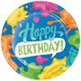 Paint Splatter "Happy Birthday" Dinner Plates, 24 ct