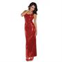 Red Shimmer Long Sequin Dress Adult Costume