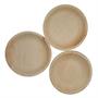 Dtocs Bamboo Look Compostable Palm Leaf Plate Set 7" Round