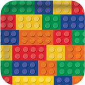 Building Block Party Square Dinner Plates 