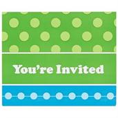 Blue and Green Invitations