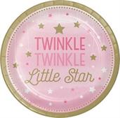 Twinkle Twinkle Little Star Pink 9" Dinner Plates