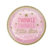 Twinkle Twinkle Little Star Pink 7" Dessert Plates
