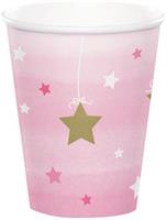 Twinkle Twinkle Little Star Pink 9oz Paper Cups 